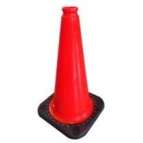 TC-51A 18" Orange Traffic Cone with 3 Lbs. Black Base (No Collar)