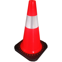 CONE 18" ORANGE 3LBS BLACK BASE WITH 4" COLLAR