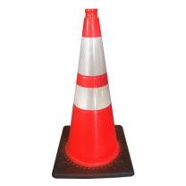 TC-51B 28" Orange Traffic Cone with 10 Lbs. Black Base & Double Collar