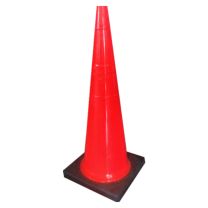 TC-51B 28" Orange Traffic Cone with 7 Lbs. Black Base (No Collar)