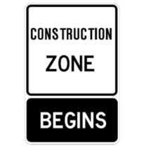 RB-90A Construction Zone Begins English