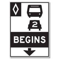 HOV-11 Lane Begins With Arrow (Overhead)