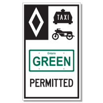 HOV-17 Taxi Motorcycle Green Plate Permitted (Ground-Mounted)