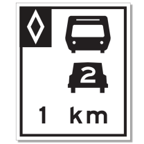 HOV-7 New Lane Ahead 1KM (Overhead)