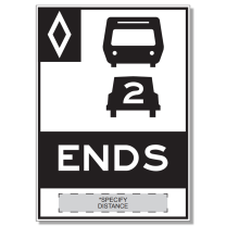 HOV-8 Lane Ends with Distance (Ground-Mounted)