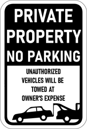 Private Property No Parking with Towing