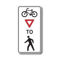 RA-16 Bicycles Yield To Pedestrians