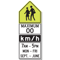 RB-123 Municipal School Zone Max Speed with Times, Days, Months