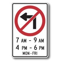 RB-12A NO LEFT TURN WITH TABS 60cmX90cm