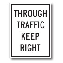 RB-27 THROUGH TRAFFIC KEEP RIGHT