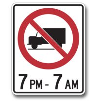 RB-62A No Heavy Trucks with Times