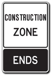 RB-90B Construction Zone Ends (Rental)