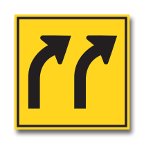 WA-52R TWO RIGHT LANES EXIT 120cmX120cm