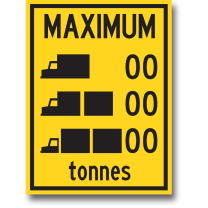 WA-63A MAXIMUM TONNES ADVISORY TRUCK TYPE 90cmX120cm