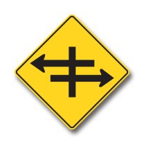 WA-72 DIVIDED ROAD INTERSECTION AHEAD 75cmX75cm