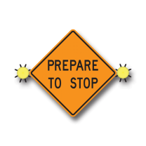 TC-20A PREPARE TO STOP WITH FLASHERS 