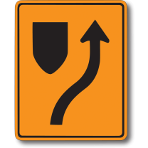 TC-25R ROUNDABOUT LANE DESIGNATION RIGHT 60cmX90cm