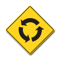 WA-39 Roundabout Ahead