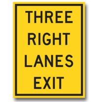 WA-58R Three Right Lanes Exit Non-Freeway 