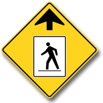 WC-27R Pedestrian Crossing Ahead Right