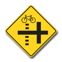 WC-37L Bicycle Crossing Side Street Left