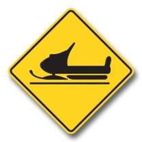 WC-18 Snowmobile Crossing Ahead